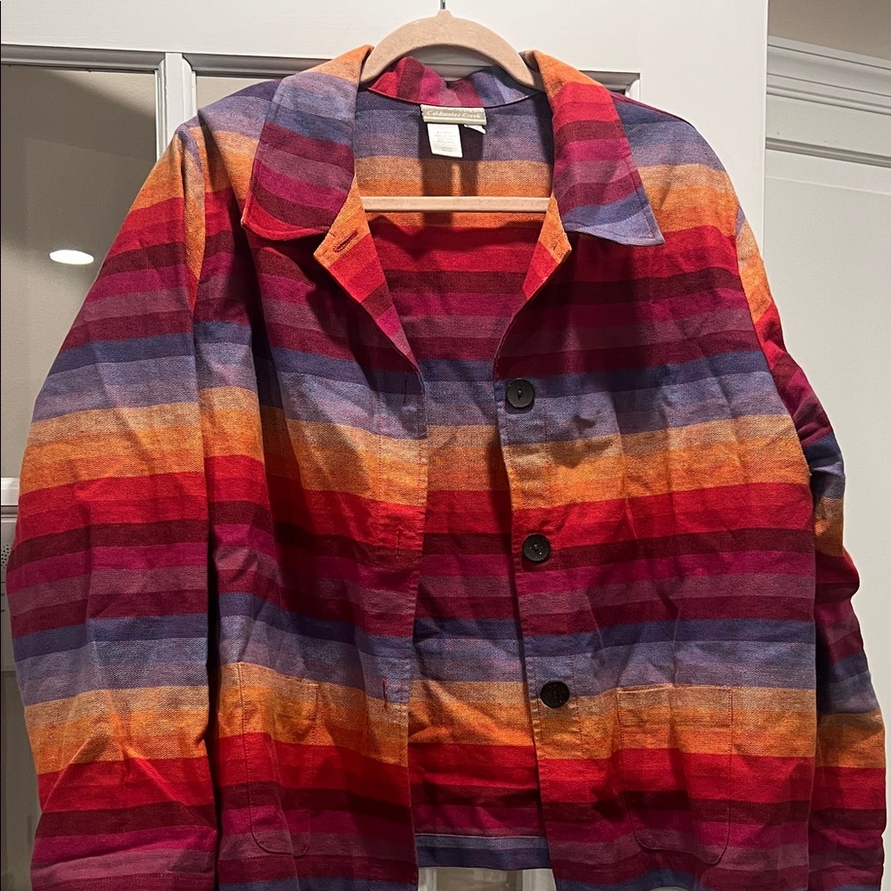 Coldwater Creek Multicolor Striped Jacket